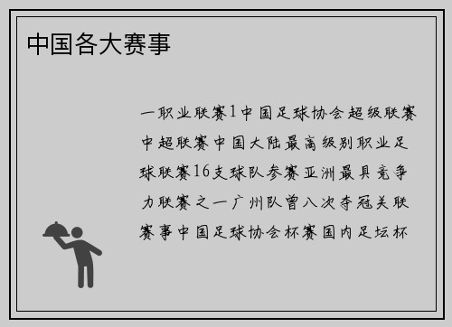 中国各大赛事
